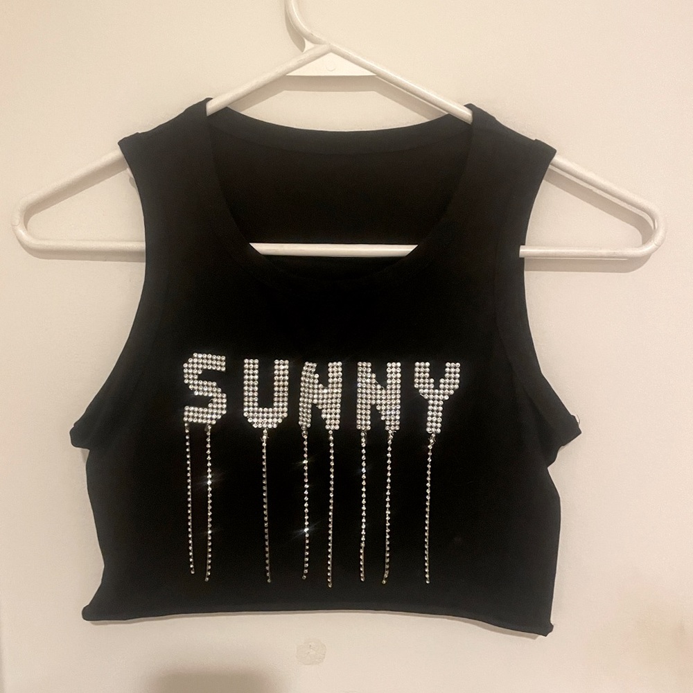 Rhinestone Crop Top